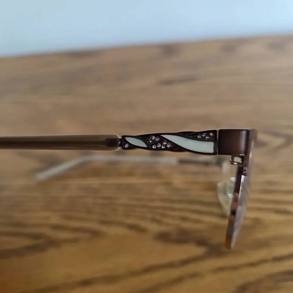 South Hampton SH9001 Eyeglasses Brown Gold Cat Eye Full Rim Frame 55-15-140